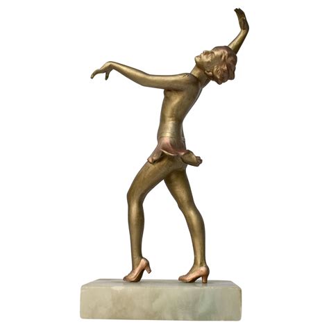 Art Deco Period Spelter Sculpture Of A Woman Flapper Dancer For Sale At 1stdibs