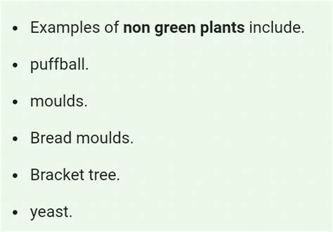 Non Green Plants Names