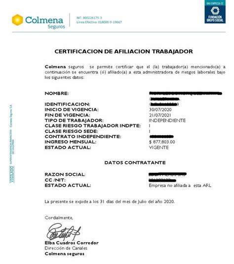 Arl Alfa Certificado De Afiliaci N Image To U