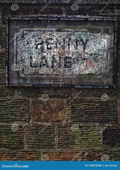 Penny Lane Liverpool Street Sign Stock Photo - Image of graffitti, penny: 154318380