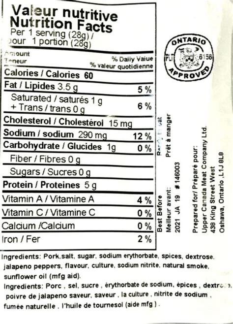 Upper Canada Meat Company Hot Pepperoni Stick G Boreal Ventures Canada