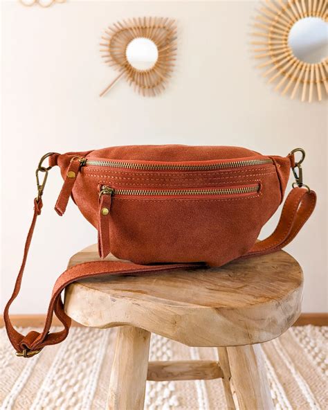 Sac Banane En Cuir Velours Terracotta Hunter Garochic Mauvezin