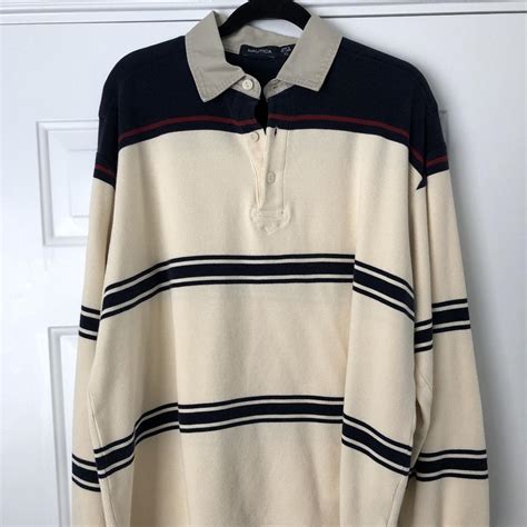 1983 Vintage Nautica Polo Long Sleeve | Waffle Style... - Depop