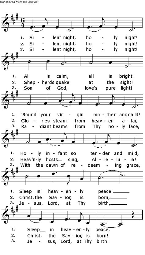 Traditional Christmas carols lyrics - Silent Night - old religious hymn ...