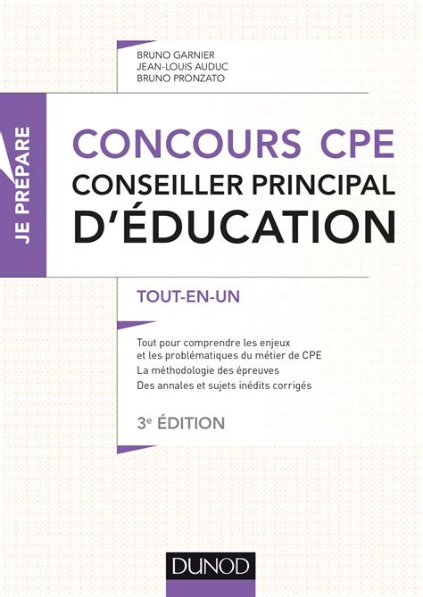 Fiche metier conseiller principal d'education