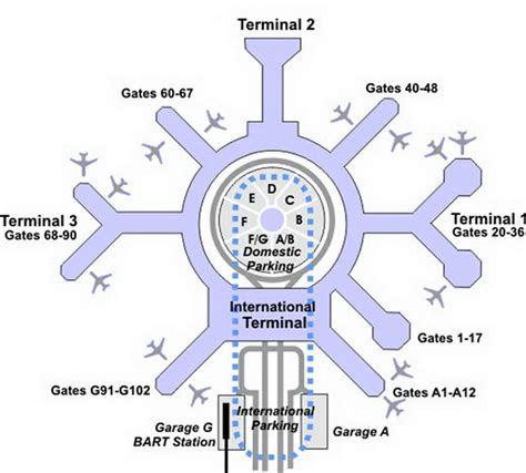 SFO terminal g map - Map of SFO terminal g (California - USA)