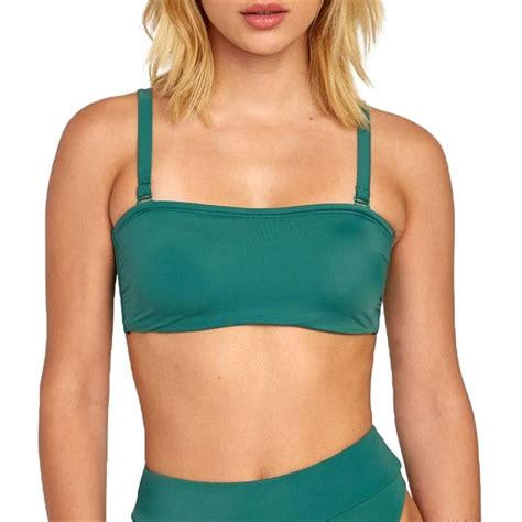 Rvca Solid Bandeau Bikini Top Women S Evo