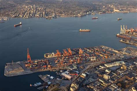 Premium Photo High Angle View Of Commercial Dock And Buildings In City