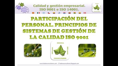 Participación Del Personal Principios De Gestión De La Calidad Iso 9001 Youtube