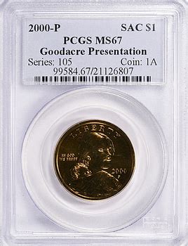 2000 P Sacagawea Dollar Goodacre Presentation PCGS MS 67 Item 1252051