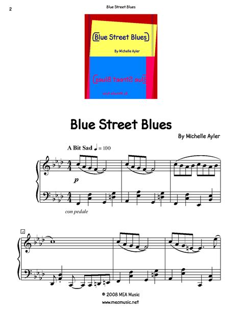 Blue Street Blues Piano Sheet Music Solo First Page Sample Of A