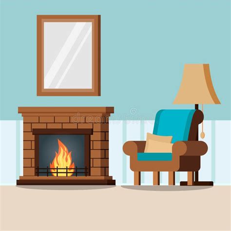 Cartoon Fireplace Stock Vector Illustration Of Winter 81146203