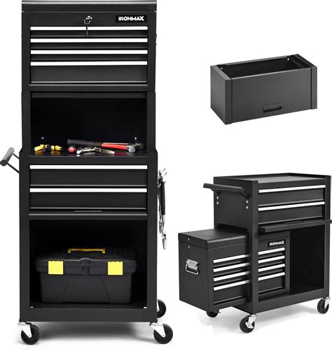 IRONMAX 6 Drawer Tool Cabinet On Wheels Lockable 3 In 1 Heavy Duty