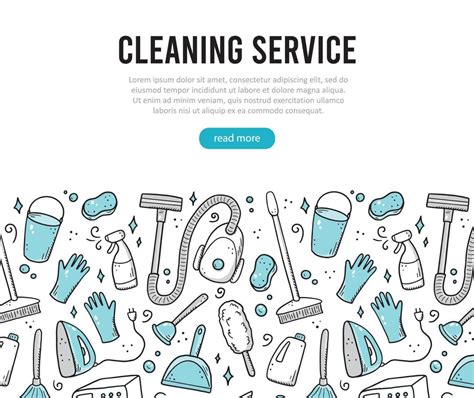 Hand Drawn Design Template Of Cleaning Equipments 5569261 Vector Art At