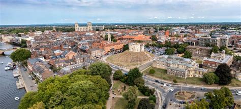 Aerial Landscape View of York Cityscape Skyline Stock Photo - Image of ...