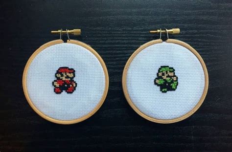 Super Mario, Mario Cross Stitch, Mario, Luigi, 8 bit cross stitch, 16 ...