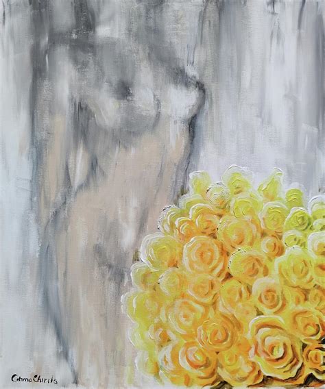 Nude Woman With Yellow Roses Painting By Chirila Corina Fine Art America