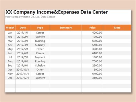 Excel Revenue Template