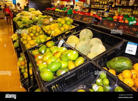 Puerto Limon, Costa Rica - December 8, 2019: The fruits on sell on