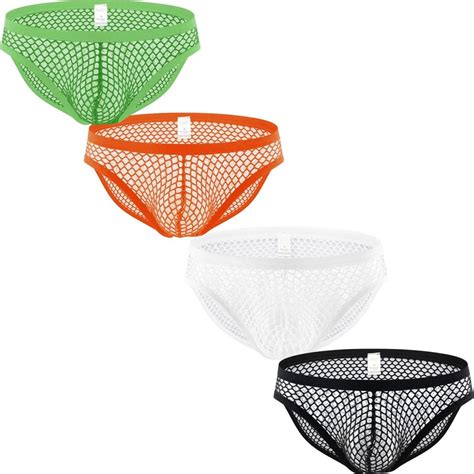Faringoto Mens Mesh Underwear See Through Fishnet Briefs Bikini Sheer Swimwear Shopstyle