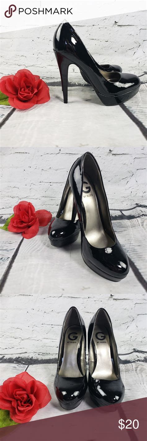 Guess Black Patent Leather Platform Stilleto 75 Stilleto Heels Pumps Black Patent Leather