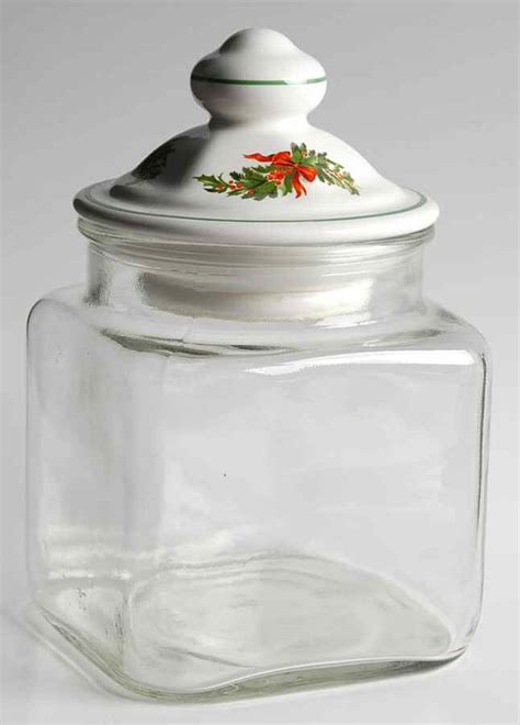 Christmas Heritage Small Glassware Canister By Pfaltzgraff