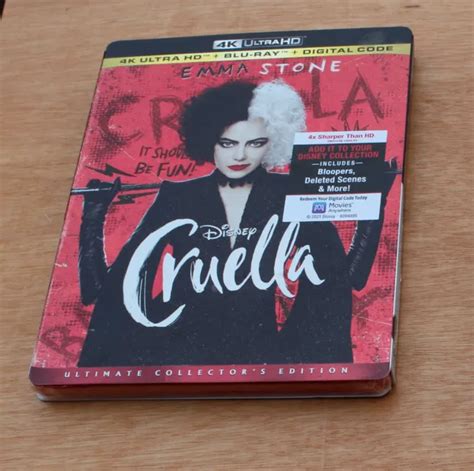 DISNEY EMMA STONE Cruella 4K Ultra Blu Ray Digital Slipcover