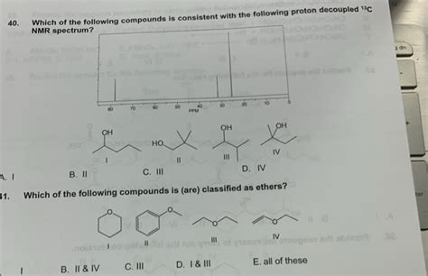 Solved Which Of The Following Compounds Is Consistent Chegg