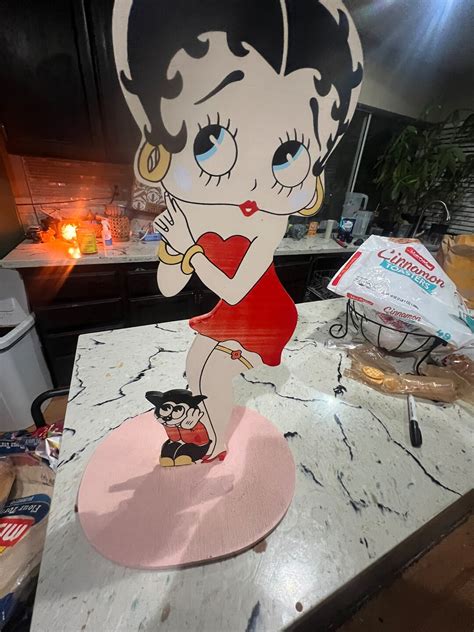 Betty Boop Wooden Statue Etsy