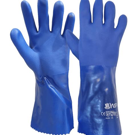 Blue 35cm Pvc Gloves Workforce Safety Products