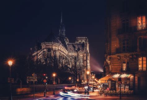 Notre Dame de Paris, France, Night, Street, Paris, HD Wallpaper | Rare