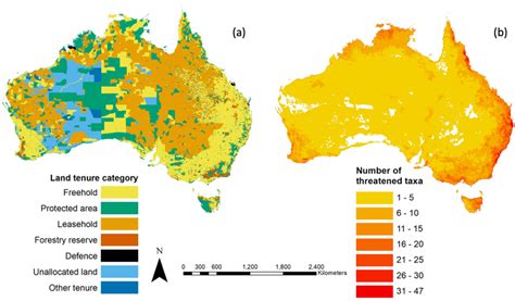 A The Australian Land Tenure Map Produced For This Analysis And B