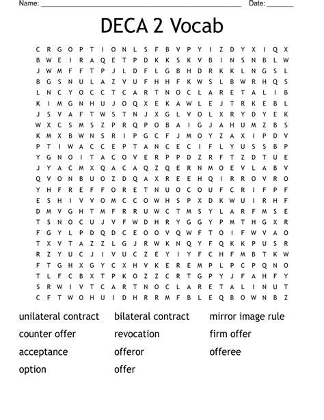 DECA 2 Vocab Word Search - WordMint