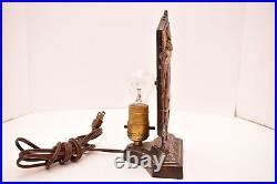 Art Deco Lamp VTG Art Deco Boudoir Table Lamp Slag Glass Shade Nude Woman Lady Dancer Figural