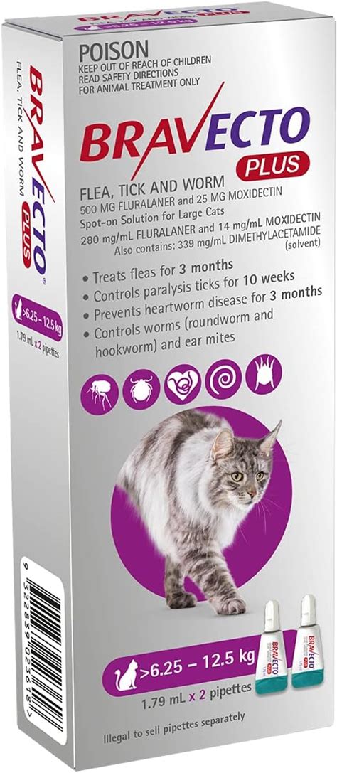 Bravecto Cat Plus Mg Kg Purple Pk Amazon Au