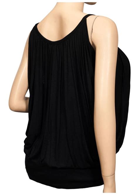 Plus Size Layered Sleeveless Tunic Top Black Evogues Apparel