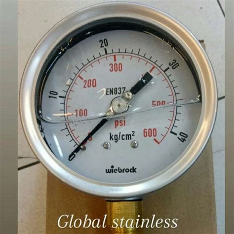 Jual Pressure Gauge Raket Stainless 4 Inch 40 Bar 600 Psi Di Seller