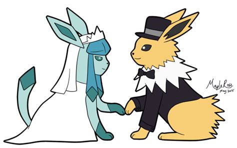 Pkmn Glaceon X Jolteon By Maplerose On Deviantart