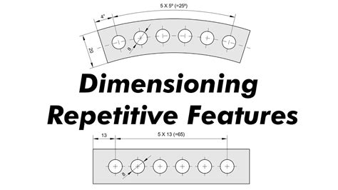 Dimensioning Repetitive Features In Engineering Drawing Youtube