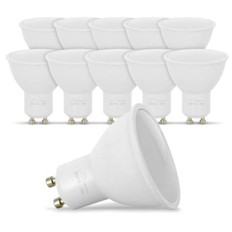 Lot De 10 Ampoules LED GU10 5W Eq 40W 6000K Blanc Froid