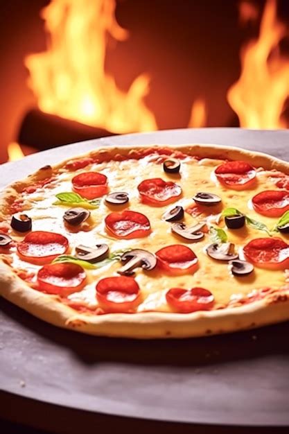 Premium Ai Image Pizza Capricciosa Homemade With Fire In The Oven