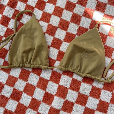 Really Pretty Beige Gold Bikini Top Size M Depop