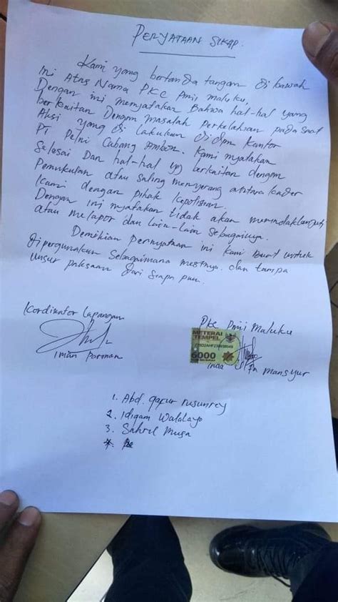 Surat Perjanjian Damai Perkelahian Jejak Belajar