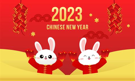 Happy Chinese New Year Year Of The Rabbit Zodiac Logo Background