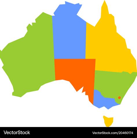 Colorful Blank Map Of Australia Royalty Free Vector Image