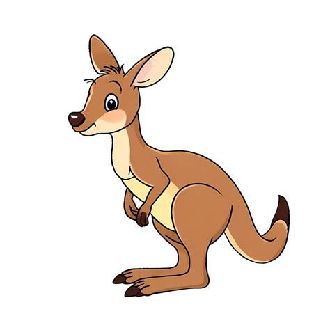 Kangaroo Hand Drawn Cartoon Style Illustration AI Generated 29891880 PNG