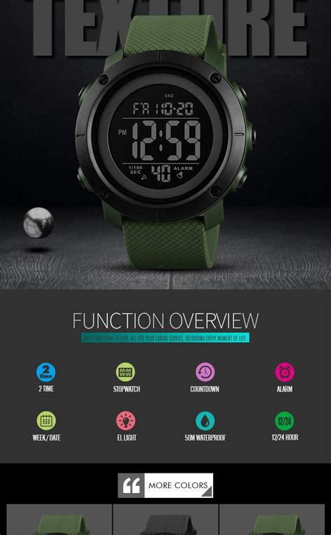 Skmei 1434 Montre นาฬิกาข้อมือดิจิทัลแฟชั่น กันน้ํา สําหรับผู้ชาย 5 ...