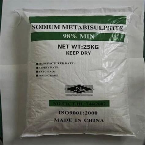 Sodium Metabisulfite Powder Packaging Type Packet Packaging Size