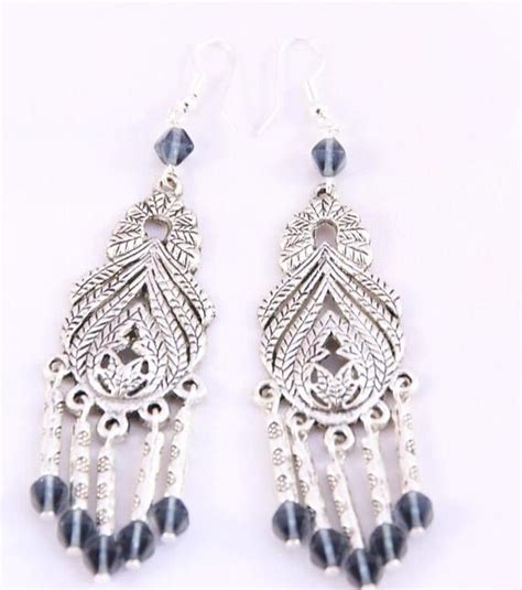 Boucles D Oreilles Crochet En Argent 925 Et Cristal Etsy Drop