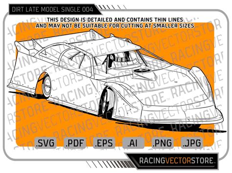 Dirt Late Model Race Car Highly Detailed Vector Image In Svg Ai Pdf